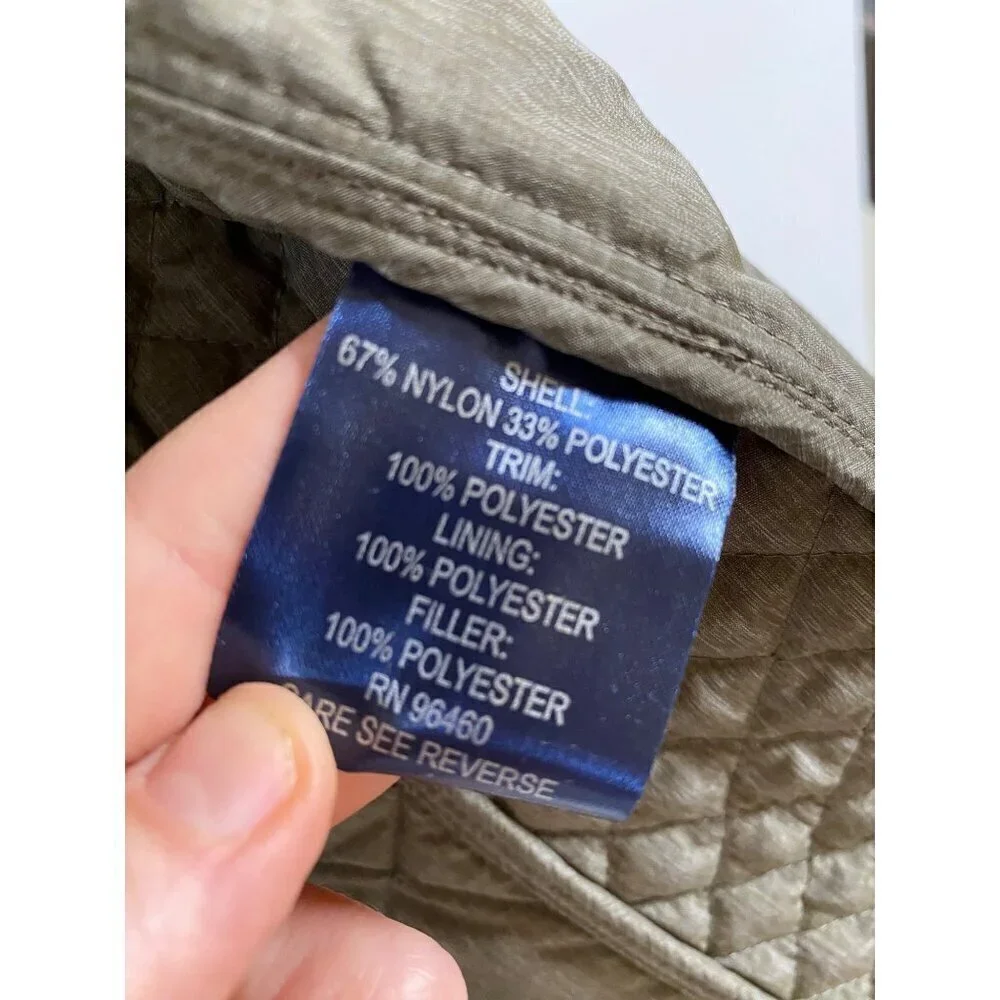 Lucchese Quilted Vest Size Small Green Brown Polyester Micro Suede Zipper Button - Picture 13 of 16